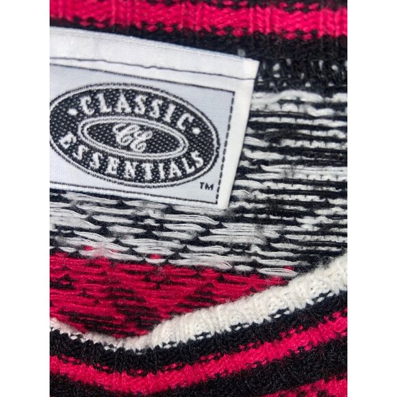 Classic Essentials Pink And White Nordic Snowflake Fair Isle Holiday Sweater Cre - Picture 6 of 7